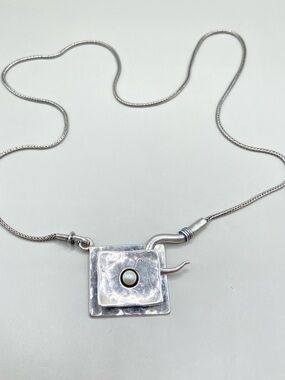 Silpada Sterling Silver Framed Pearl Necklace N0488